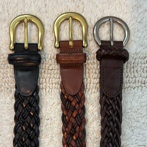 Coach women’s  Braided Leather Belts - Black, Brown, and hybrid black/brown sz S